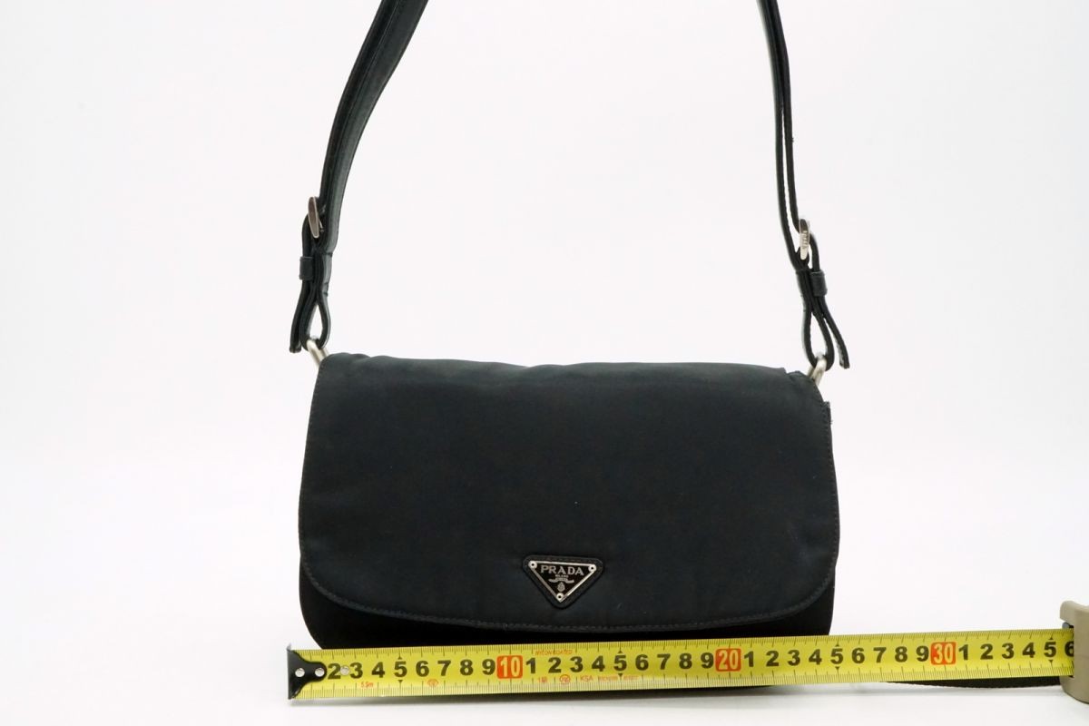 PRADA Mini Shoulder Bag Triangular Logo Plate Tes… - image 11