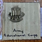 WW1 Army Educational Corps Collar Badge, Lugs, Genuine.