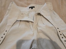 Banana Republic Sz 12 Cargo Pants Linen Cotton Blend Highly Adjustable Waist