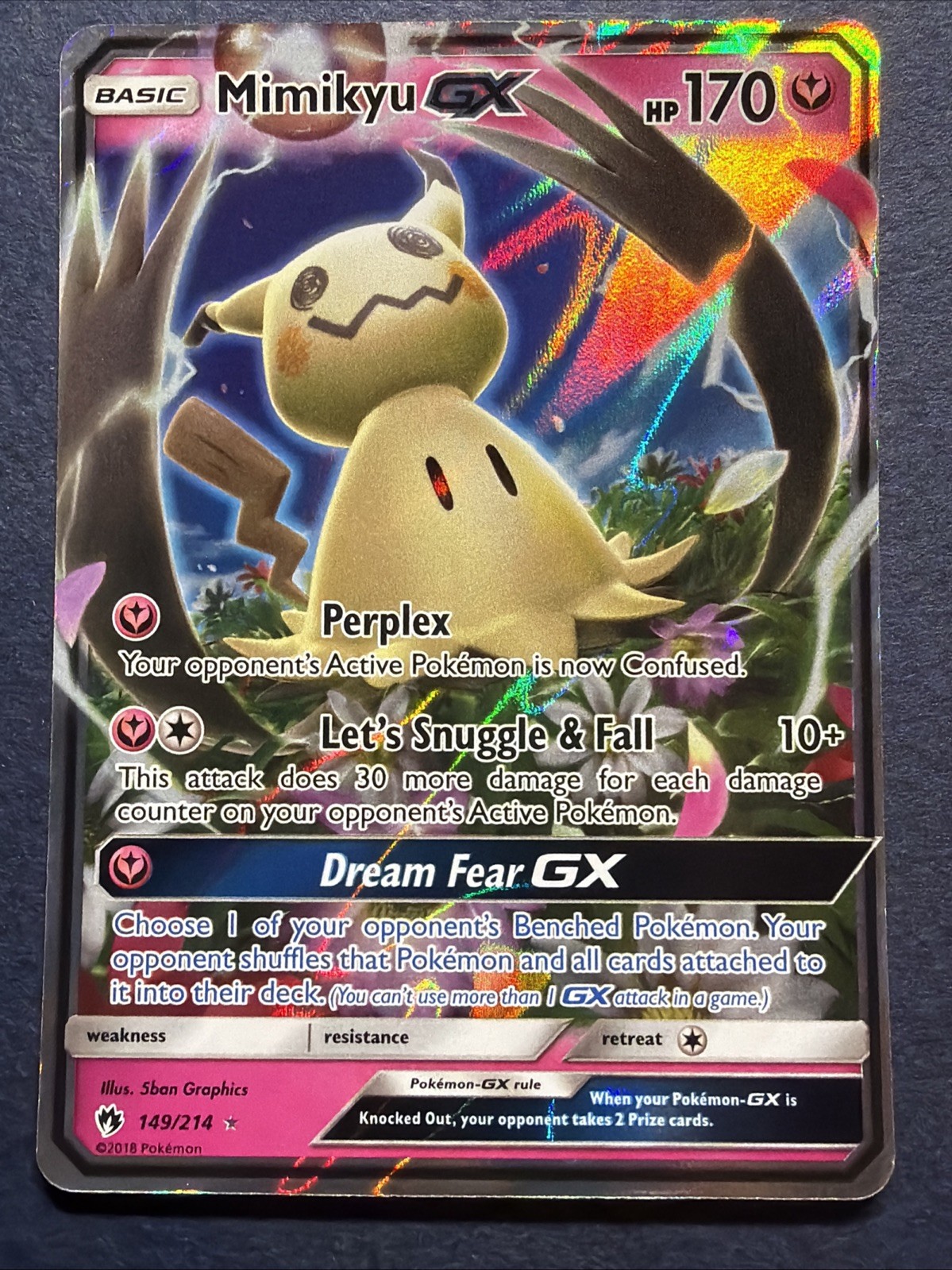 Mimikyu GX 149/214 Sm-Lost Thunder Holo NM