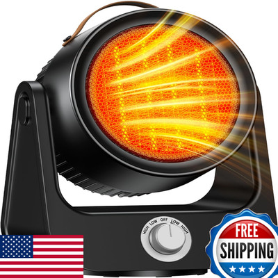 Hetraroot 1500W Ptc Ceramic Outdoor Electric Heater 250Sq.Ft 1S Heating 4 Modes