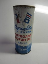 Rare Vintage NOS Aquaglide Humble Oil SAE 40 Outboard Motor Oil Can 16oz. Full
