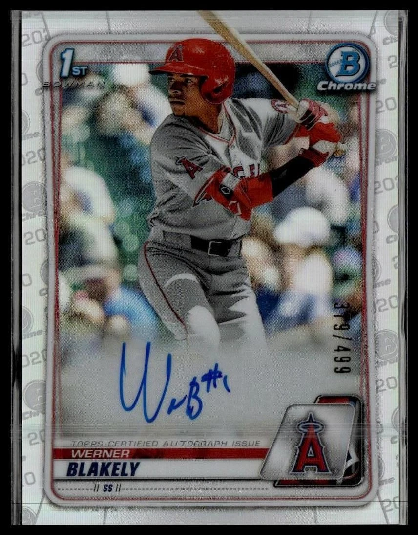 2020 Bowman Draft #CDA-WB Werner Blakely Chrome Draft Pick Refractor #/499 Auto