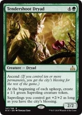 MTG Tendershoot Dryad, Rivals of Ixalan, Damaged, English