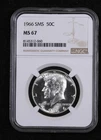 1966 S Half Dollar Kennedy NGC MS-67 SMS