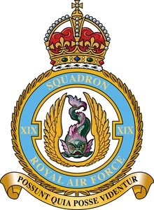 No. 19 Squadron RAF badge patch Self Adhesive Vinyl Sticker