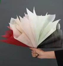 Flower Wrapping Paper Bouquet Green White Pink Red Black 35 Sheets