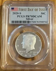2020 S 0.999 Silver Proof Kennedy Half Dollar PCGS PR70DCAM - FIRST DAY of ISSUE
