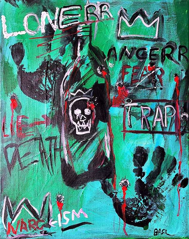 Life Or Death Recovery Outsider Art Original Painting 16x20  Canvas 