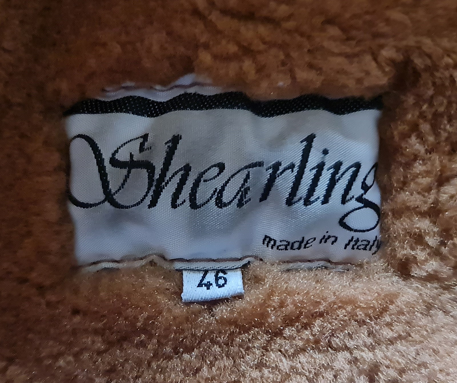 COAT JACKET VINTAGE SHEARLING EMBROIDERY BROWN LAMB LEATHER WOMENS US 18 EU 46 image 7