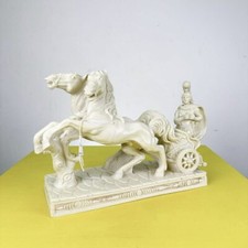 scultura vintage biga romana in resina