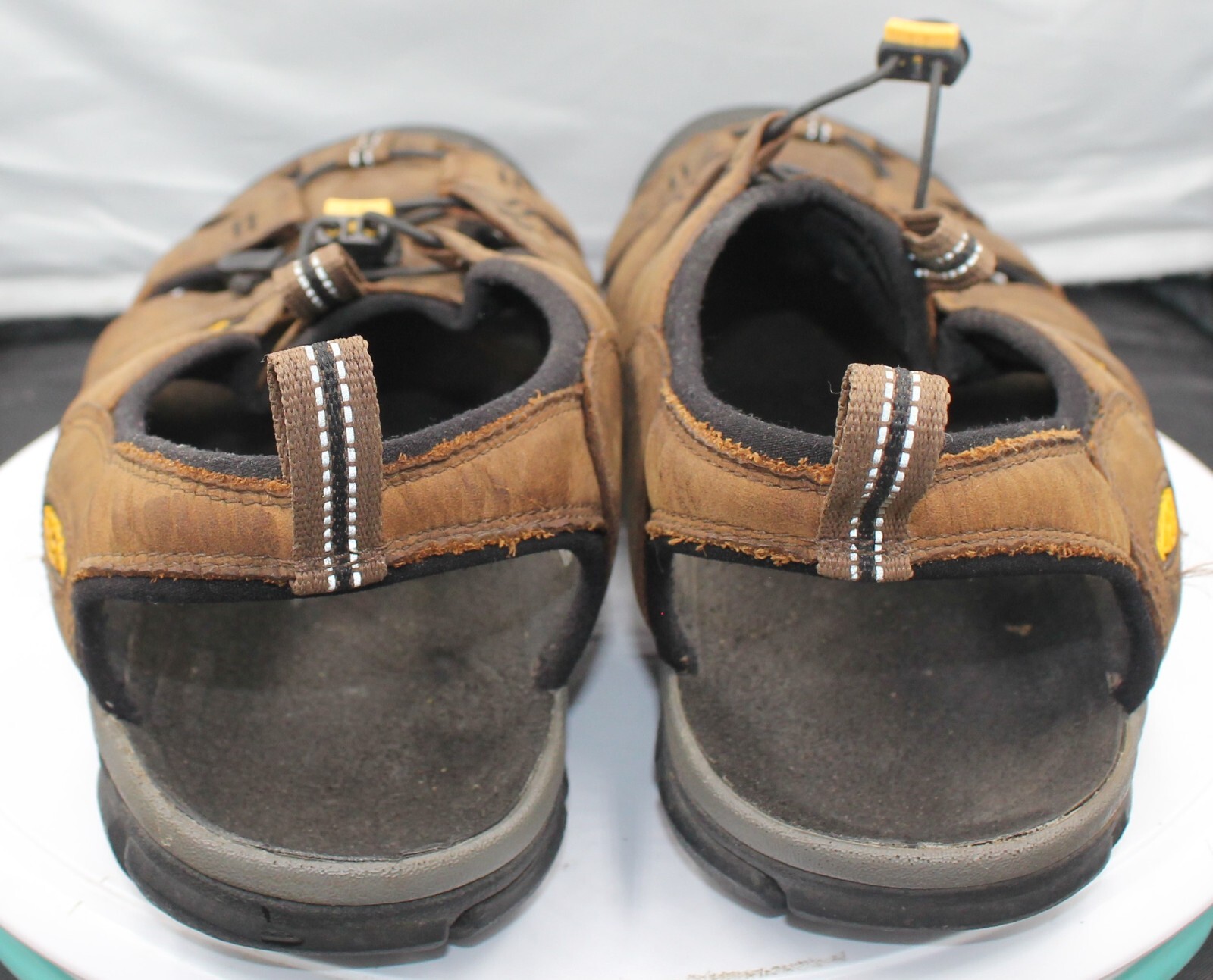 Sandali MNS KEEN Newport marrone chiaro in pelle sport acquatici escursionistici taglia 11 5