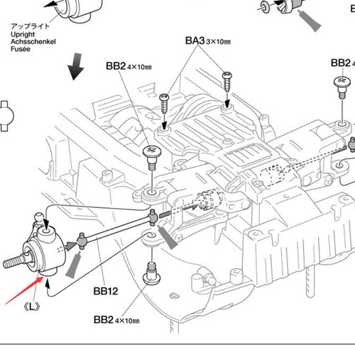 Brazo de nudillo delantero de metal 2P para coche modelo RC 1/10 Tamiya CC01 CC-01 TA02 TA03 4x4 - Imagen 4 de 12