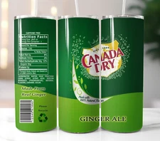 Canada Dry Ginger Ale Tumbler 20oz Stainless Steel Straw Insulated Cup Mug