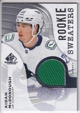 2023-24 UPPER DECK SP GAME USED ROOKIE SWEATERS # RS-AM AIDAN MCDONOUGH VANCOUVE