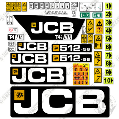 Fits JCB 512-56 (T4i IIIB) Decal Kit Telehandler Forklift - 7 YEAR 3M Vinyl!
