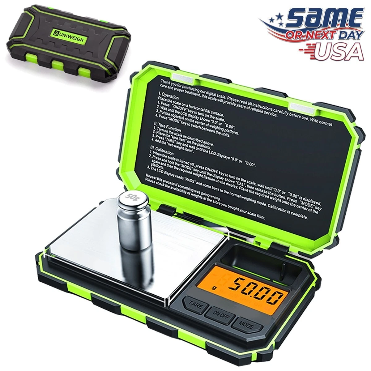 Uniweigh Green Digital High Precision Pocket Scale 200g x 0.01g