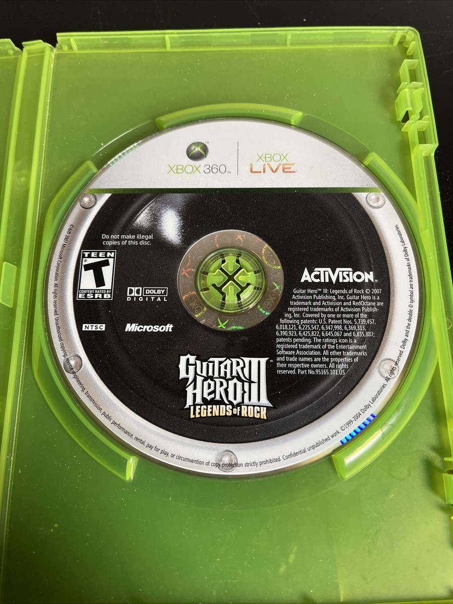Xbox 360 Guitar Hero 3 Legends Of Rock Video Game Disc Only | eBay