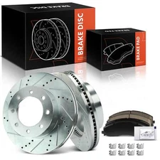 6x Front Drilled Rotors &Ceramic Brake Pad for Ford F-250/F-350/F-450 Super Duty