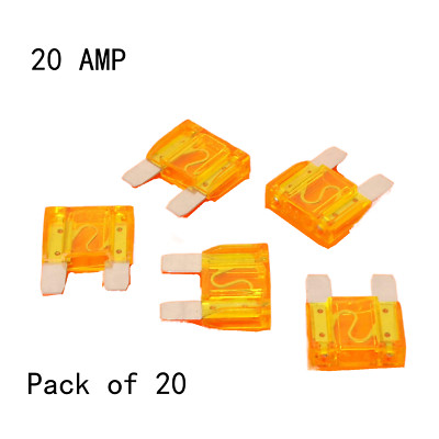 20 X 20A Maxi Blade Fuses – Yellow – High Quality – For Car, Van, Bike – 20 Amp