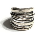 NWOT OR PAZ STERLING SILVER 925 CROSSOVER RING SZ 7 MADE IN ISRAEL PZ / Au — photo 1