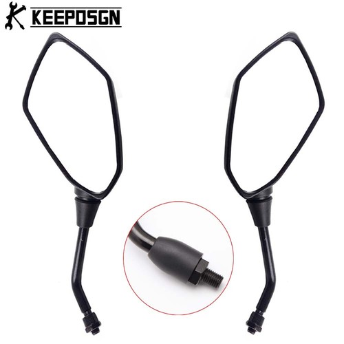 Motorcycle Rear View Hand Bar Mirrors+10mm Clamp Adaptor Set For Can-Am Ryker - Picture 4 of 13