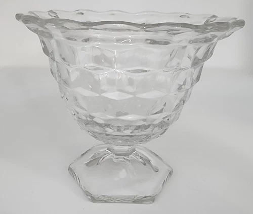 Vintage Fostoria American Footed Mayonnaise Bowl - Hexagonal Base