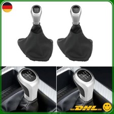 1stk Silber Schaltknauf 5/6 Gang Schalthebel Leder Schaltsack Für BMW 3' E90 E93