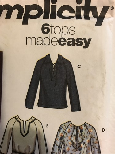 Simplicity 5911 Sewing Pattern Misses Pullover Tops Size HH 6 8 10 12  Uncut - Picture 3 of 8