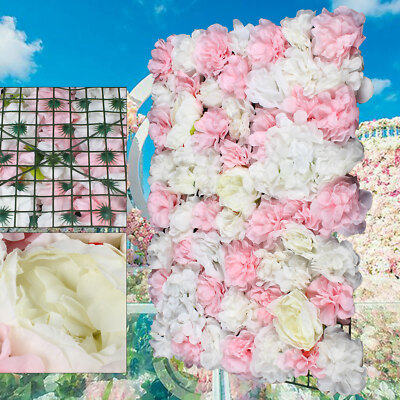 6x K??nstliche Blumen Wand Verkleidung 3D Panel Wand Hintergrund Hochzeits Dekor