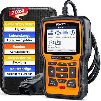 FOXWELL NT510 OBD2 Scanner Diagnosegerät Profi Auslesegerät KFZ Für VW Deutsch