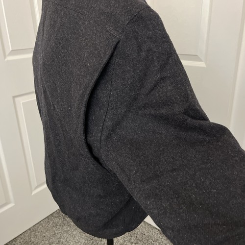 Members Only Bomber Jacket Charcoal Gray 100% Wool Insulated Snap Pockets Zip - Picture 7 of 19