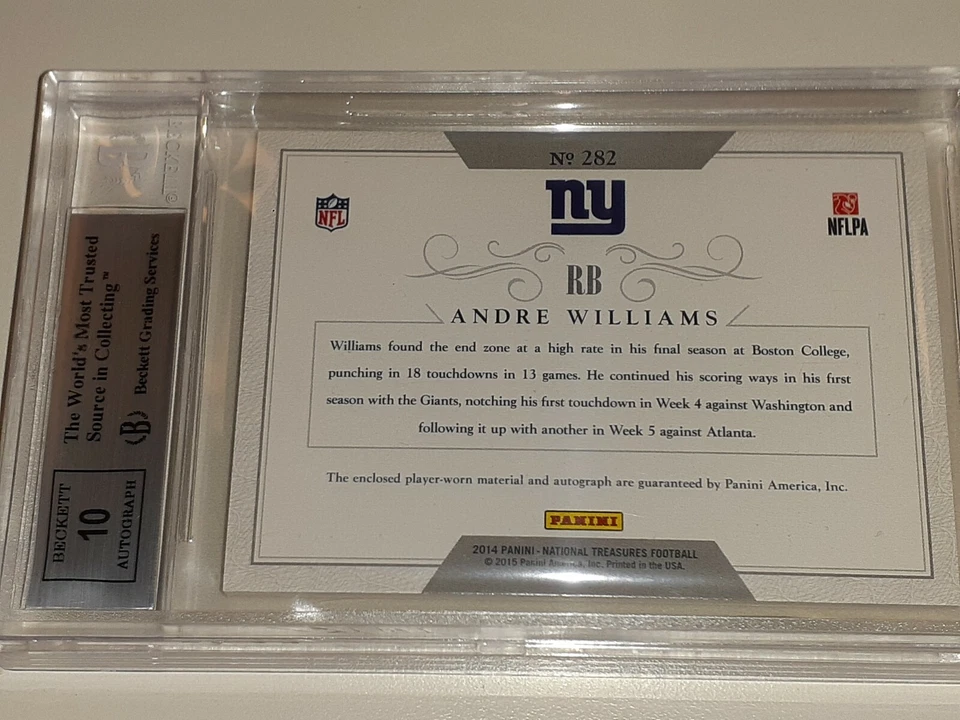 Andre Williams 5/10 2014 National Treasures Rookie Autograph Century Gold BGS - Image 2 of 2
