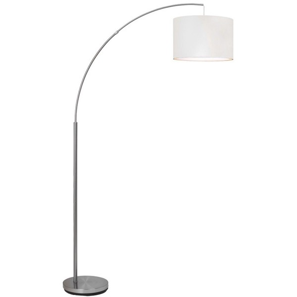 Standleuchte Stehlampe Edelstahl Schirm Weiß1X E27 Max. 60W Brilliant-image