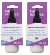 M00384x2 MOREZMORE Polyform Translucent Liquid Sculpey 2 Pack Liquid Clay TLS