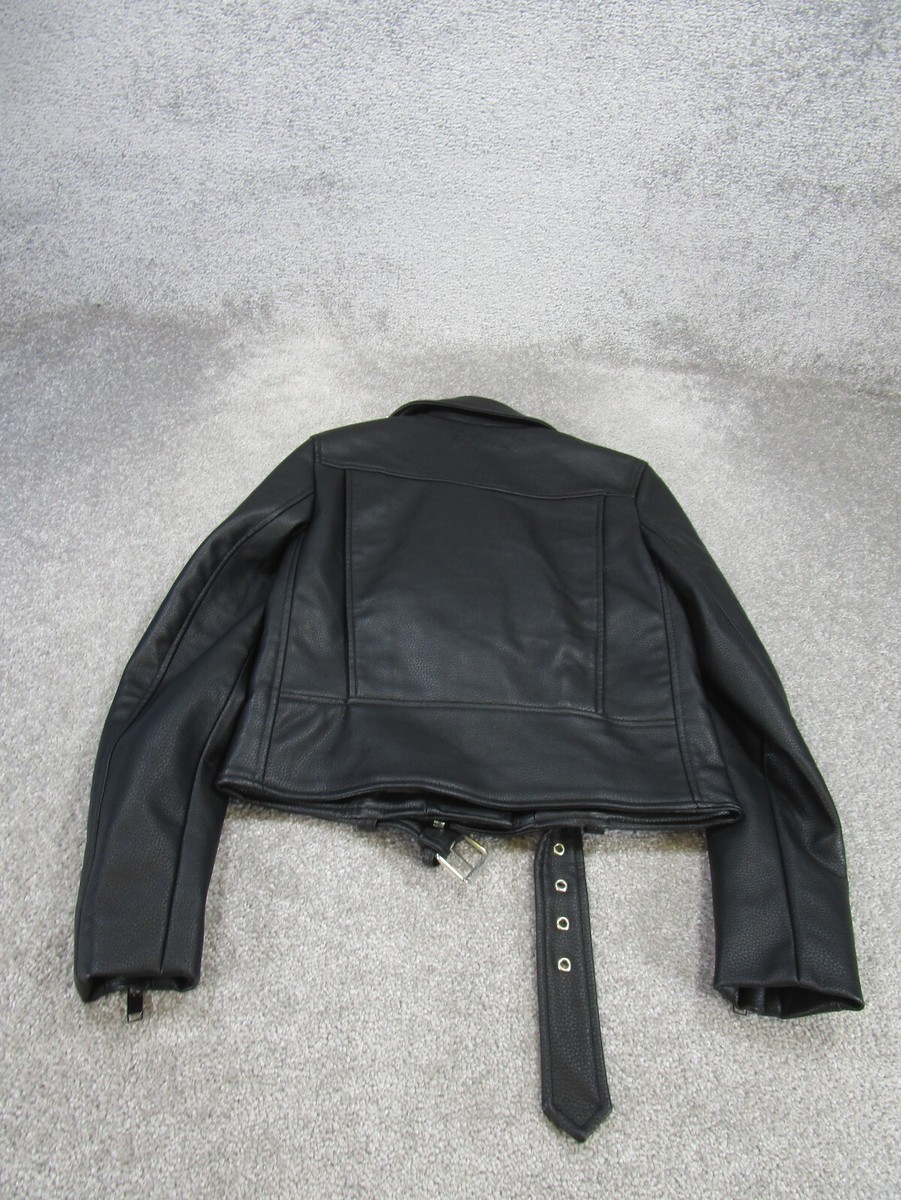zara レザージャケット　XS Zara Jacket Womens Xs Moto Black Faux Leather Outwear | eBay