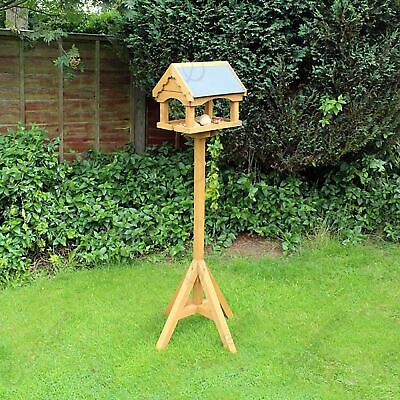 Kingfisher Slate Roof Wooden Free Standing Wild Bird Table 