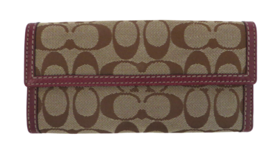 New Coach Hampton Signature Leather Slim Envelope Wallet Khaki