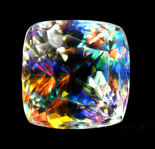 Cabochon Topaze Mystique Arc-en-ciel Naturel 12,60 Ct - Ovale - Qualité Bijouterie