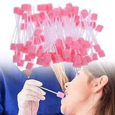 100x Disposable Oral Care Sponge Swab Dental  Cleaning Foam Stick Small Portable