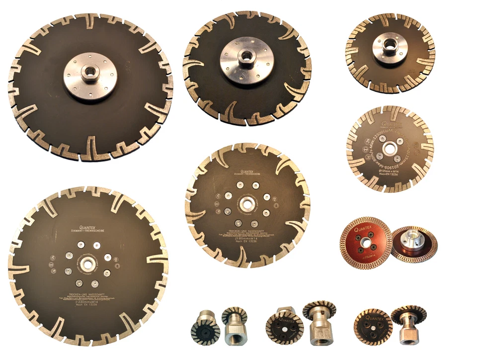 Diamanttrennscheibe mit Flansch M 14 Diascheibe 30 40 50 75 125 180 230 mm