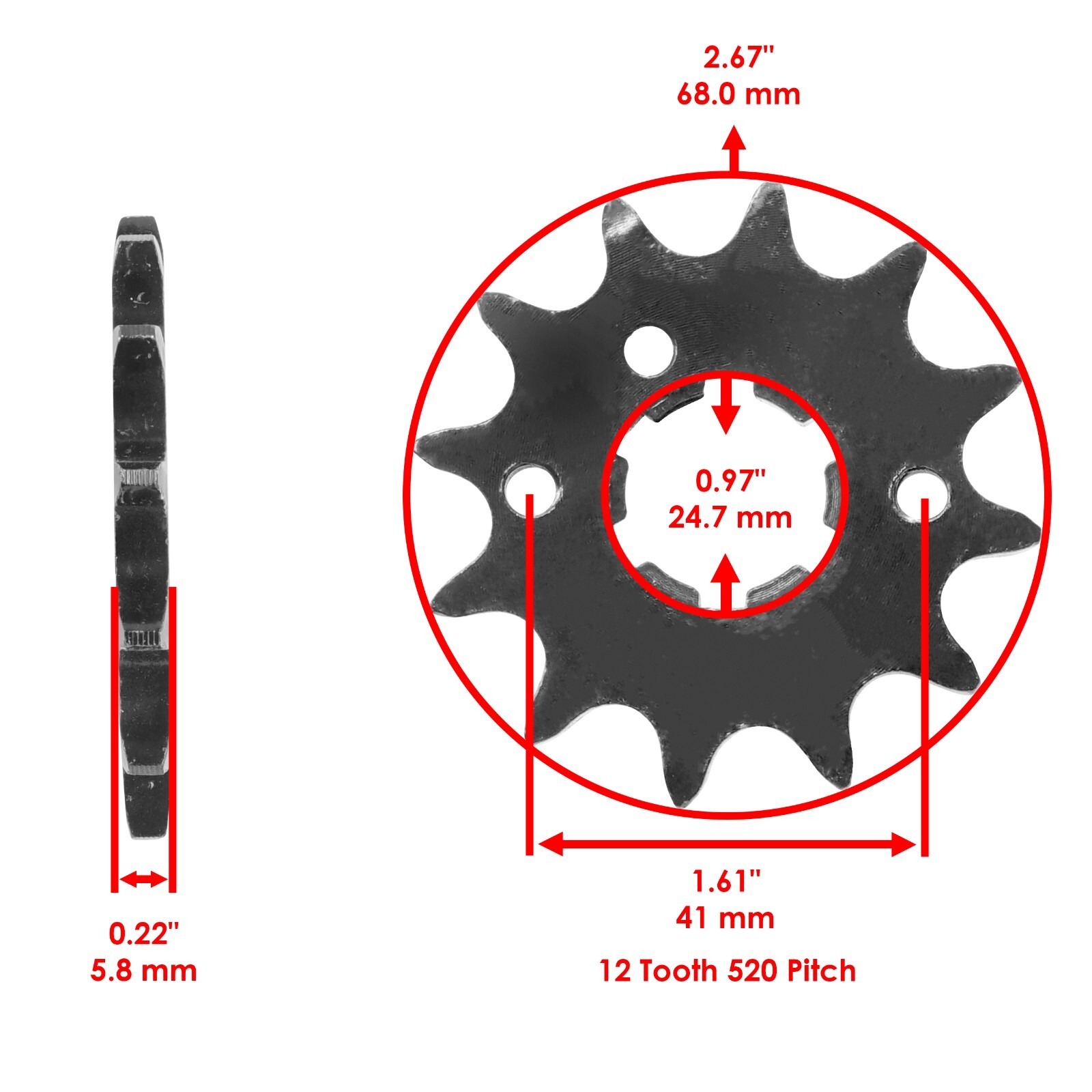 Drive Chain & Sprockets Kit fits Yamaha Grizzly 125 YFM125G YFM125 G 04-12 White