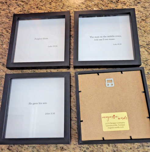 Handcrafted Bible Verse Wall Art Print - Framed - 8 x 8 Shadow Box - See Descrip - Picture 6 of 6