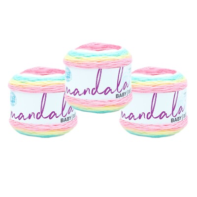 (3 Pack) Lion Brand Yarn 526-216R Mandala Baby DK Acrylic  Yarn, Narnia