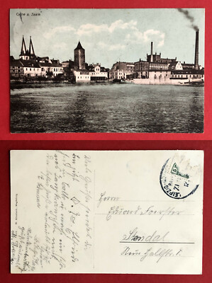 AK CALBE Saale 1910 Stadtansicht mit Fabrikanlage ( 65110