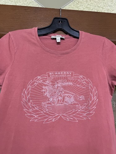 BURBERRY LONDON WOMAN BIG LOGO CLASSIC COTTON T SHIRT SIZE S - Picture 2 of 9