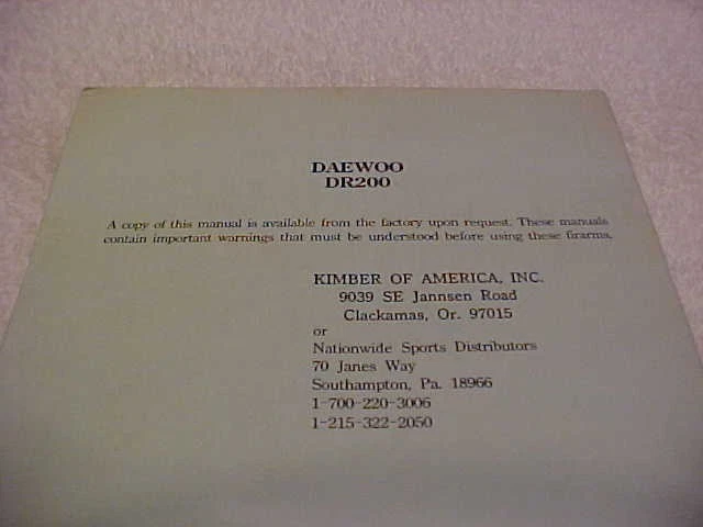 Kimber semi manual Daewoo Dr200 original vintage Foto 3 de 4