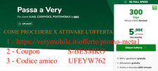 Coupon x  300gb Very Mobile a 5.99€ codice amico UFEYW762 da Iliad Coop Poste