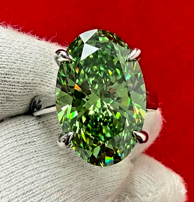 #ad RARE 7.50 Ct Certified Leaf Green Diamond Ring Great Sparkle FREE Studs $136.00