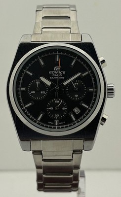 Premium Mens Casio Edifice Chronograph Date Quartz Black Dial Working Wristwatch